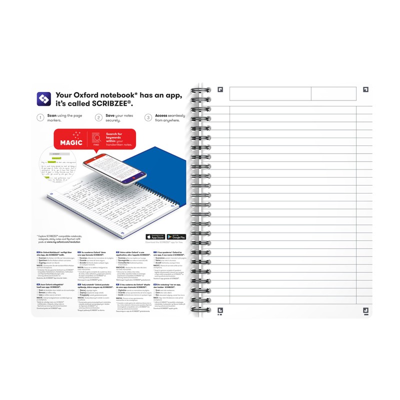 Oxford A5 Office Smart Card Cover Wirebound Notebook, Ruled with