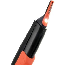 Recortador eléctrico multifuncional para nariz, barba, cejas y orejas para hombres, con luz LED integrada, hojas de acero inoxidable y carcasa ABS, kit compacto para piel sensible, color naranja