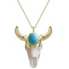 Ladywowu Turquoise Necklace, Bull Necklace Skull Jewelry for Men, December