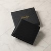 Brunze Wallet, Men's, Bi-Fold, Glossy, Carbon Leather, Bifold, Compact Wallet,