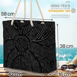 VOID Celtic Runes Viking Beach Bag Shopper 58 x 38 x 16 cm 23L XXL Shopping Bag Travel Bag Beach Bag, multicoloured, Casual