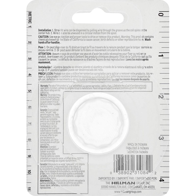 The Hillman Group 123112 Galvanized Steel Hobby Wire 22 Gauge,