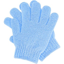 Generic Exfoliating Gloves for Shower - Bath Gloves for Exfoliating - Hair/Dead Skin Remover Gloves - Body Scrub Gloves for Dry Skin - Spa Gloves (Blue)