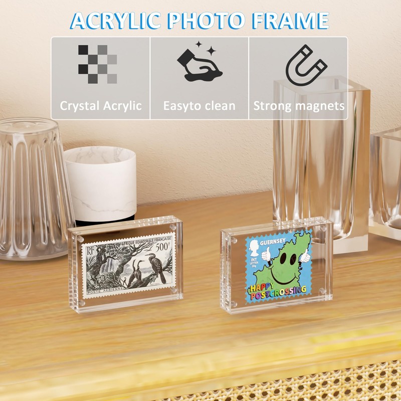 Hongtuocb 2.5x3.5 inch Acrylic Picture Frame 2 Pack, Clear Freestanding