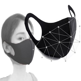 Mask [Fashion Mask] Poly Mask/Black Mask GEO Posh Mask (Gray) 5ea