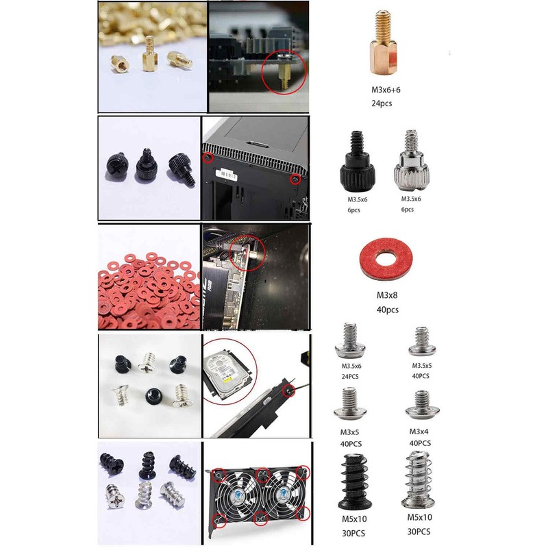 Litorange 280 Pcs PC Screws Spacer Washers DIY PC ssd