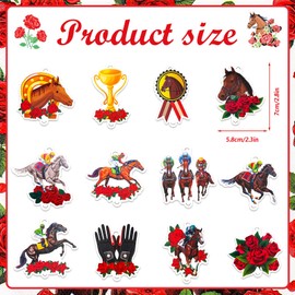 HOWAF 48 Kentucky Horse Derby Party Supplies,Horse Racing Cupcake Decorations Topper for Derby Day Party Supplies,Run for the Roses Cupcake Toppers Toothpicks for Kentucky day