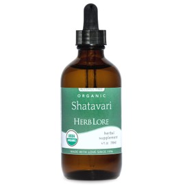 Herb Lore Organic Shatavari Root Extract Tincture - Liquid Shatavari Drops (Asparagus Racemosus) for Lactation and Wellness Support - Alcohol Free (4 fl oz)