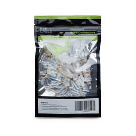 trueCABLE Cat6/6A RJ45 Connectors, Staggered, Unshielded (UTP) Modular Plug, UL Listed, Load Bar, Gold Plated 3 Prong 8P8C, 50 Pieces