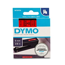 Dymo S0720720 - D1 - TAPE 9MMX7M - BLACK/RED IN