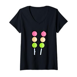 Womens Really Like Mochi Sweet New Year Dessert V-Neck T-Shirt
