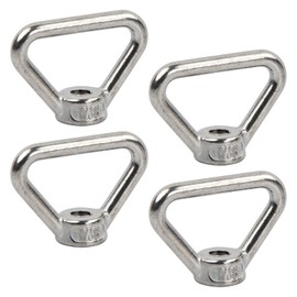 Dokpav 4 Pcs M8 Triangle Ring Nuts, 304 Stainless Steel Lifting Ring Nuts, Heavy Duty Eye Nut Fastener for Buildings Automobile Ships Cable/Rope Connection