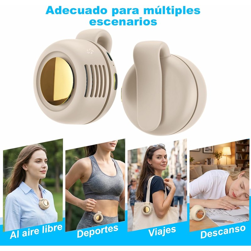 2one Ventilador con Clip para la Cintura,Mini Ventilador Compacto con