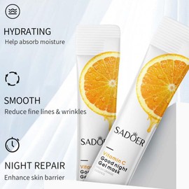 Evolvique Vitamin C Face Masks for Women 40PCS - Overnight Face Mask Skin Care - Sleep Masks for Women - Smooth Facial Mask Gel Mask - Jelly Mask - Hydrating Face Masks - Portable Sleeping Mask