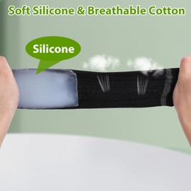 Invisible Height Increase Insoles with Socks 2-in-1, 1 Pair Wearable Heel Cushion Inserts, Non-Detachable Socks Heel Lift Insole, 1.4 inch, Black, Leg Lengthen for Men and Women