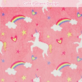 Viviland Kids Throw Blanket, Unicorn Print Blankets for Girls, Warm Lightweight Plush Throw Blanket Pink Unicorn Fleece Throw Blanket for Sofa Chair Couch Bed, for Kids, 50" x 60"
