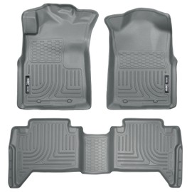 Husky Liners Weatherbeater Floor Mats | Fits 2005-2015 Toyota Tacoma Double CAB ONLY (Footwell Coverage) | Front & 2nd Row, 3-pc Grey - 98952