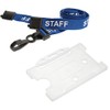 Customcard ltd® Staff Neck Lanyard Blue Plastic Clip & Opaque