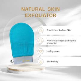 Kalma Glow Bath Glove Body Scrub Exfoliating Glove Dead Skin Remover for Body Gentle for Skin, Teal