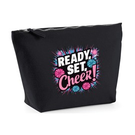Hippowarehouse Ready, Set, Cheer Printed Make up Cosmetic wash Bag 18x19x9cm