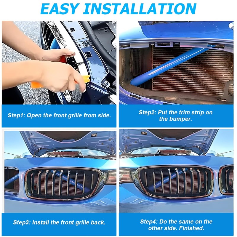 JNNJ Pack of 2 Radiator Grill Trim Strips, Grill Strip