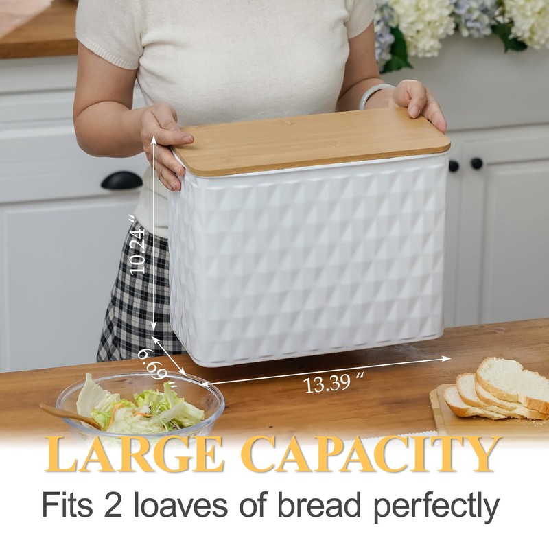 HOME PALETTE Extra Large Bread Box for Kitchen Countertop Corner