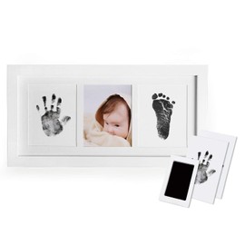 Newthinking Baby Handprint and Footprint Photo Frame Kit for Newborn Boys and Girls, Babyprints Paper and Clean Touch Ink Pad to Create Baby's Prints, Amazing Baby Shower Gifts