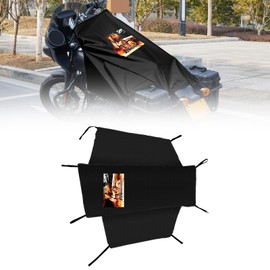Dream Apparel Motorcycle Seat Cover Sun Shade Waterproof Outdoor Rain Dust Protection Universal Fit Heavy Duty Windproof Motorbike Vehicle Cover with Storage Bag, Black, Size M