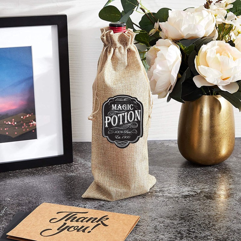 Fresh Prints of CT Natural Jute Burlap Drawstring Bag -