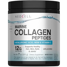 NeoCell Marine Collagen with Beauty Blend for Skin Hydration Healthy Hair, Nails and Joint Support Keto Certified, Gluten Free Unflavored Powder, 7...