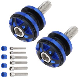 Windance 2pcs CNC Aluminum Alloy Swing Arm Spools Sliders Stand for Motorcycles Scooters Electric Bicycles with 6mm 8mm 10mm Screws, Swingarm Bobbins (Blue)
