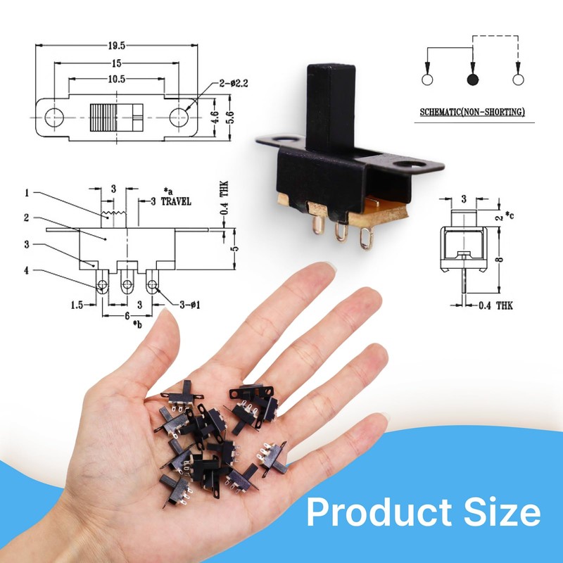 Pack of 40 Switch, Includes 20 Mini Vertical and 20