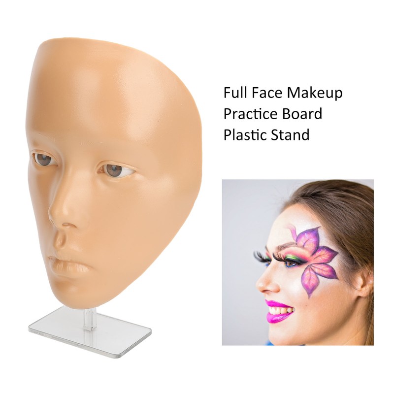 Makeup Practice Face with Plastic Stand 5D Silicone Full Face