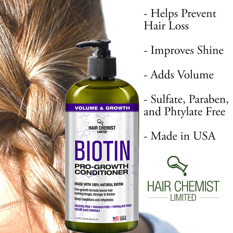 Hair Chemist Pro-Growth Shampoo & Conditioner Set with Biotin -