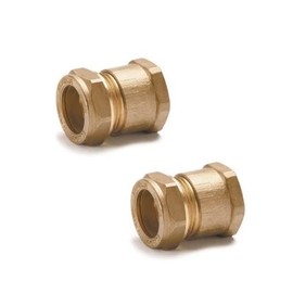 UKDD® 28mm Compression by 1" BSP Brass Female Iron Coupler, 28mm x 1" Adaptors Straight - WRAS Approved - Pack of 2
