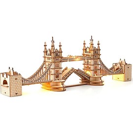 RoWood 3D Wooden Puzzle Tower Bridge Model Kit for Adults to build, DIY Wooden Model Building Construction Craft Kits, Ideal For Christmas And Birthday Gift