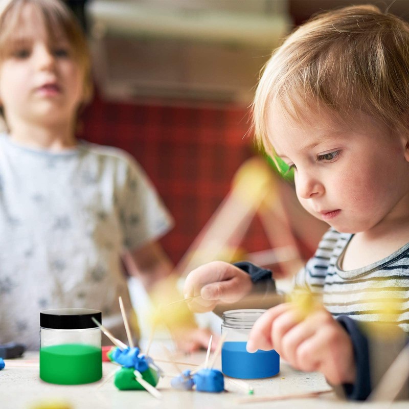 SATINIOR 24 Pieces Empty Clear Plastic Jars with Lids Round