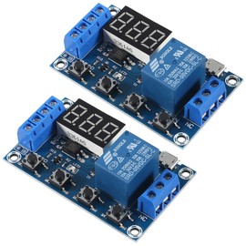 DIANN 2pcs DC 6V-30V Timer Relay Module Trigger Cycle Delay Timer Switch Turn On/Off Relay Module with LED Display Blue