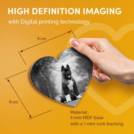 Destination Vinyl ltd Great Coasters (Set of 2) Heart - BW - Large American Akita Puppy Dog Drink Glossy Coasters/Tabletop Protection for Any Table Type #36628