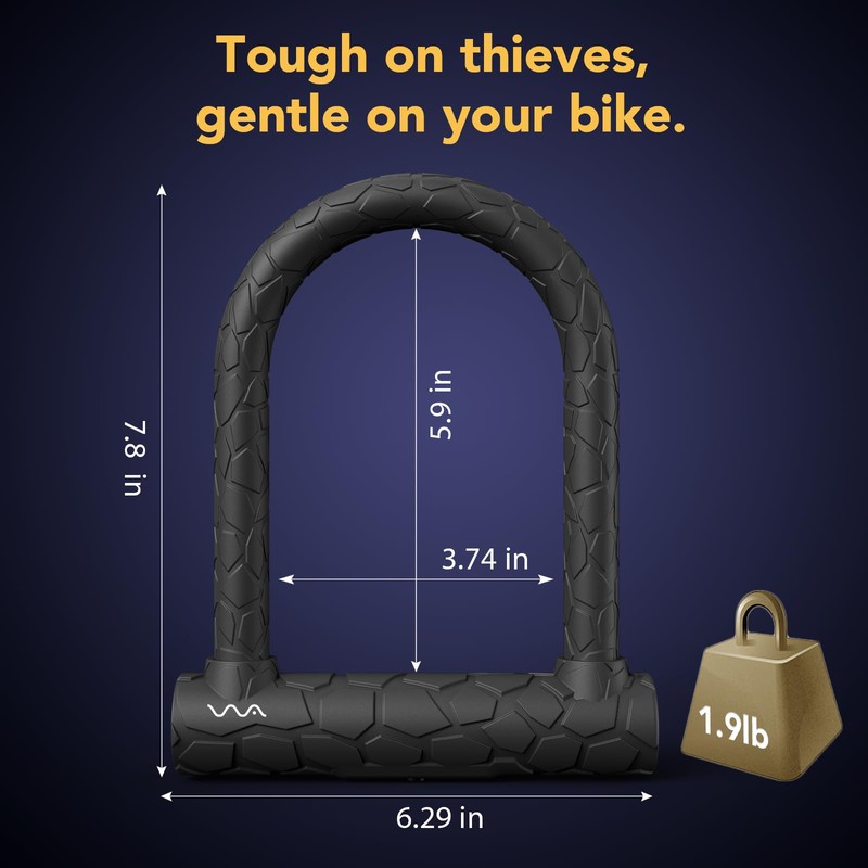 Bike U Lock,20mm Heavy Duty Combination Bicycle D Lock Shackle