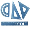4 Pieces Metal Triangle Ruler Set, Aluminum Alloy Drafting Ruler,