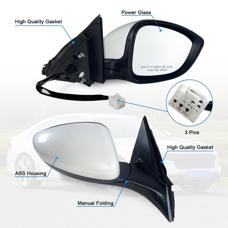 Lqito Right Passenger side Mirror Fits 2023 2024 2025 Honda