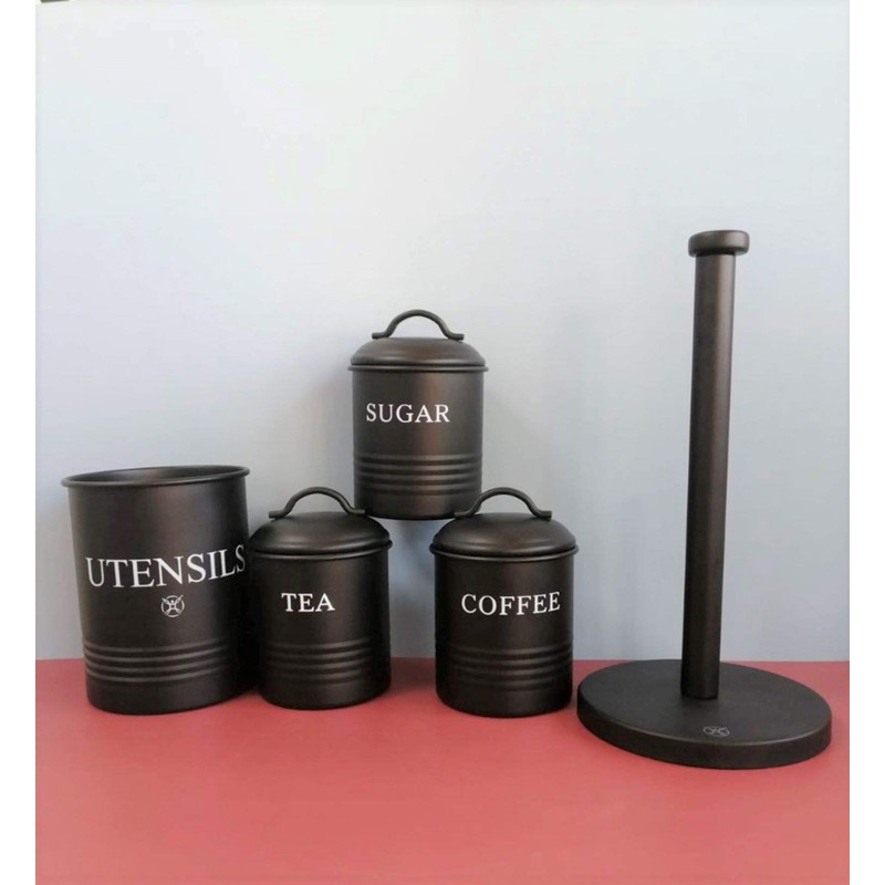 Steelware Central Kitchen Canister Set of 3 Sugar Coffee Tea
