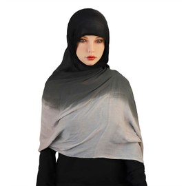 JIAHG Premium Gradient Color Hijab Scarf for Women Lightweight Viscose Muslim Head Wrap Shawl Soft Long Hijab with Ombre Design Fashion Hair Wrap for Ladies