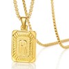 VANGETIMI Gold Initial Letter R Pendant Necklace Stainless Steel Square