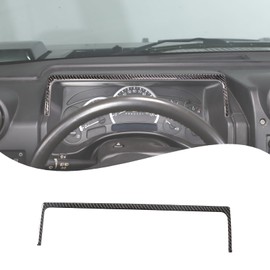 Lcojicep Dashboard Bezel Cover Dash Panel Instrument Board Trim Decor Compatible with Hummer H2 2003-2007， Real Soft Carbon Fiber Interior Accessories Center Console Trim