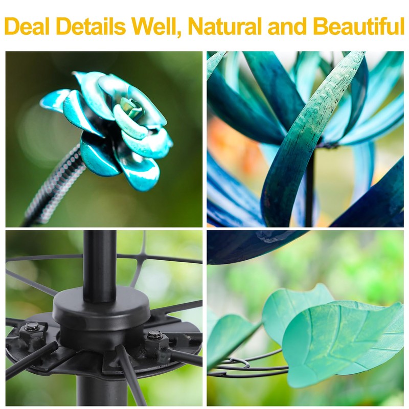 LimeHill Wind Spinner for Yard and Garden - Large Metal