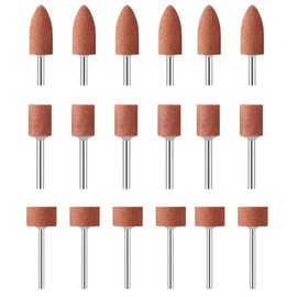 18 pcs Abrasive Mounted Stone Grinding Wheel Head, Mounted Grinding Stone Set for Dremel Rotary Tool Accessories 1/8" Shank for Grinding, Polishing, Deburring