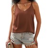 Ekouaer Womens Silk Satin Camisole Tank Tops V Neck Casual