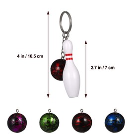 Dalettu Pack of 8 Mini Bowling Keyrings, Bowling Pendant, Keychain Charms, Bowling Party Favors, Mini Bowling Pendant, Sports Team Souvenir, Friends, Children, Family Gift